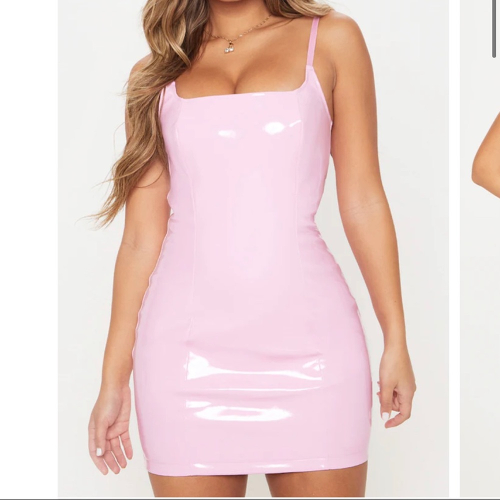 Pretty Little Thing baby pink nylon dress (NEW) UK size 4